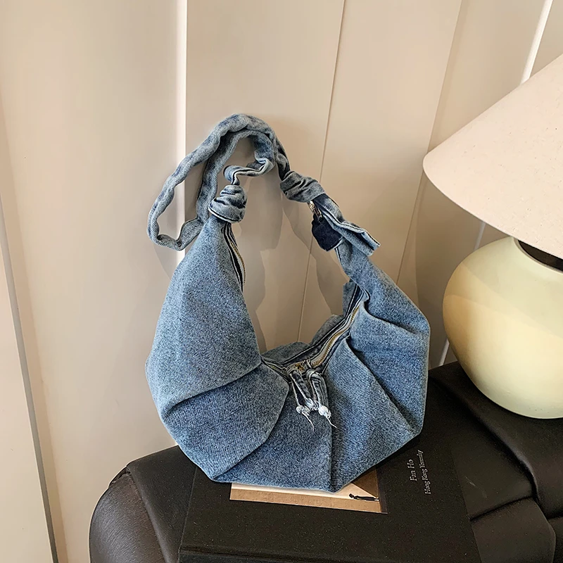 

Denim Solid Color Casual Shoulder Bags Sewing Large Capacity Women's Bags on Sale 2025 Brand Spring Cool Crossbody Bags