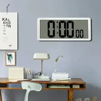 Nordic LCD Digital Alarm Clock with Battery Powered Simple Electronic Desktop Clock Wall Mounted for Home Office Desk Decoration