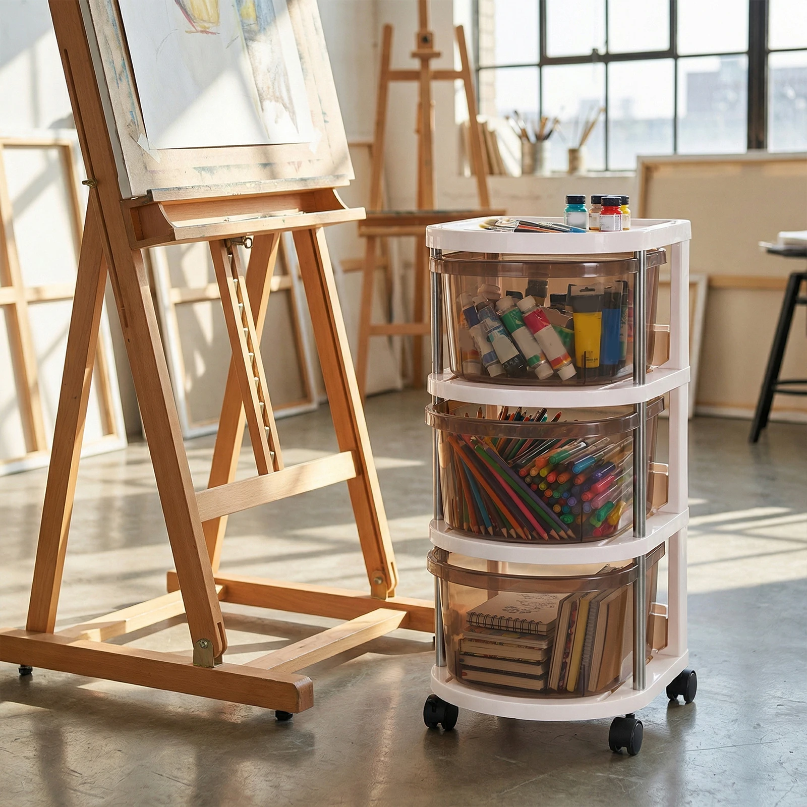 

Многофункциональный органайзер-тележка для закусок с 3/4/5 ящиками, шкаф для хранения снеков для гостиной/спальни/прихожей/офиса