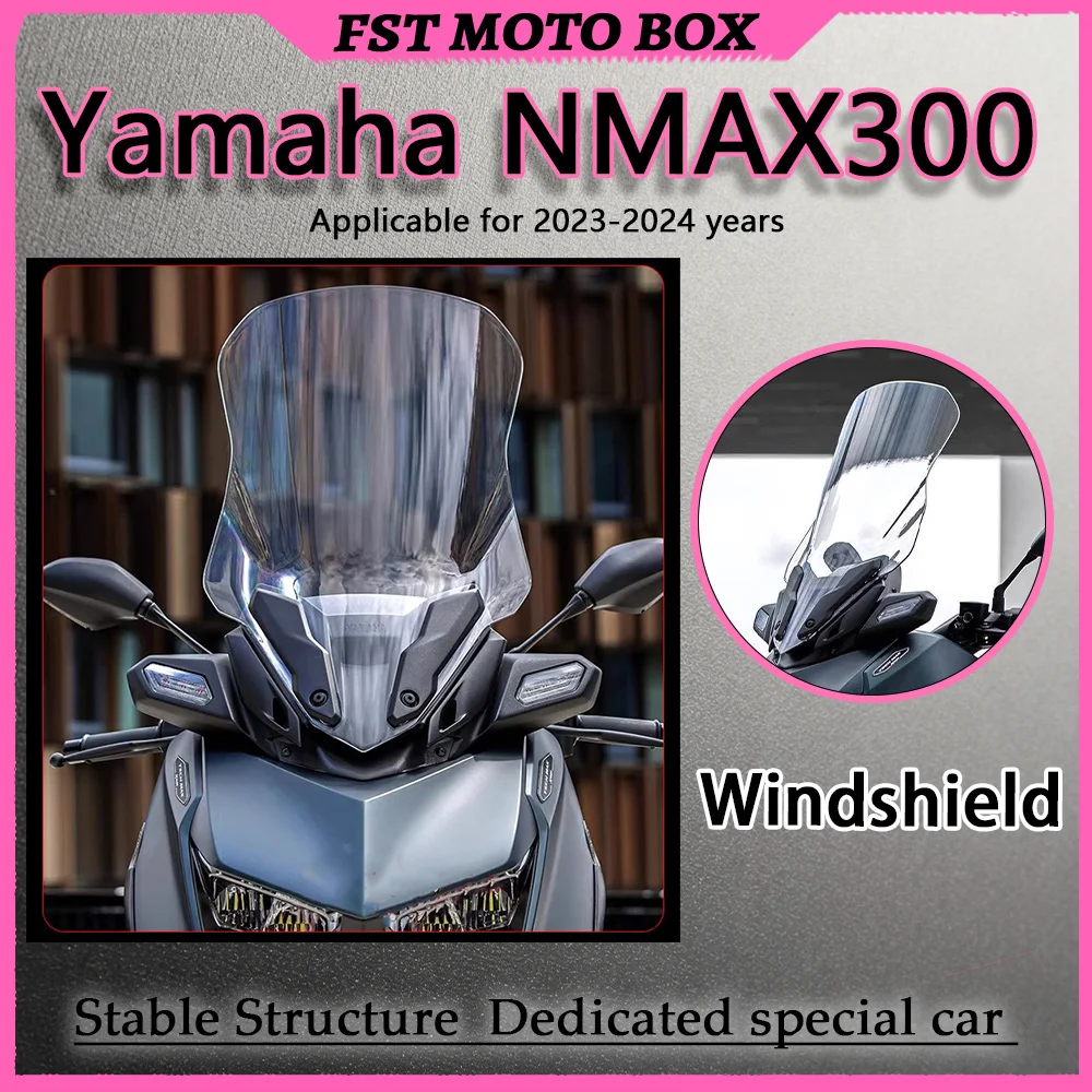 FOR YAMAHA XMAX300 23-24 Clear Windscreen High Toughness Gravel Impact Resistant Sleek Transparent Design Motorcycle Accessory