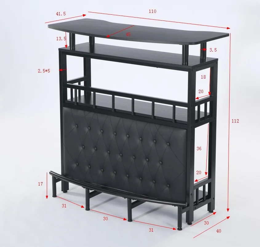 Cross-border home bar table, integrated wine cabinet, industrial style narrow table, milk tea shop, bar, high table, commercial
