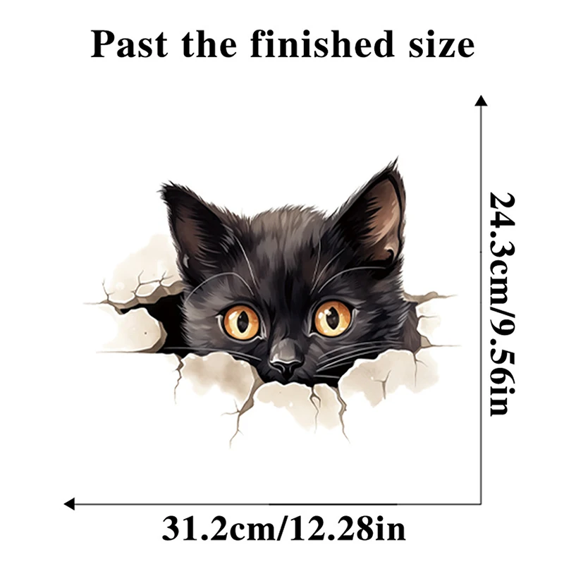 Divertidos pegatinas 3D para asiento de inodoro de gatito, calcomanías impermeables para pelar y pegar, calcomanías de animales para baño, decoración para baño