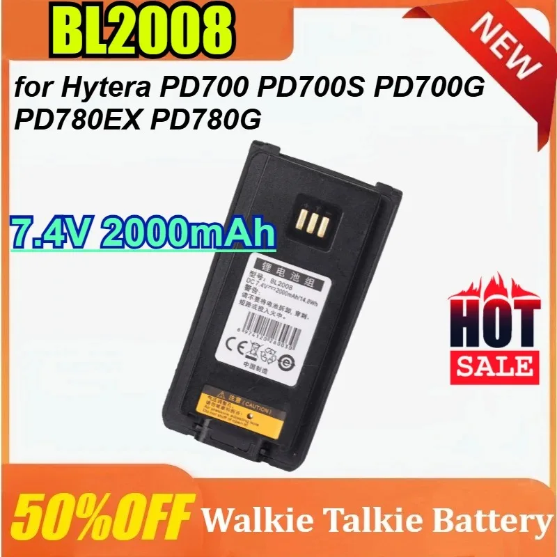 

New BL2008 7.4V 2000mAh for Hytera PD700 PD700S PD700G PD780EX PD780G Walkie-talkie Battery