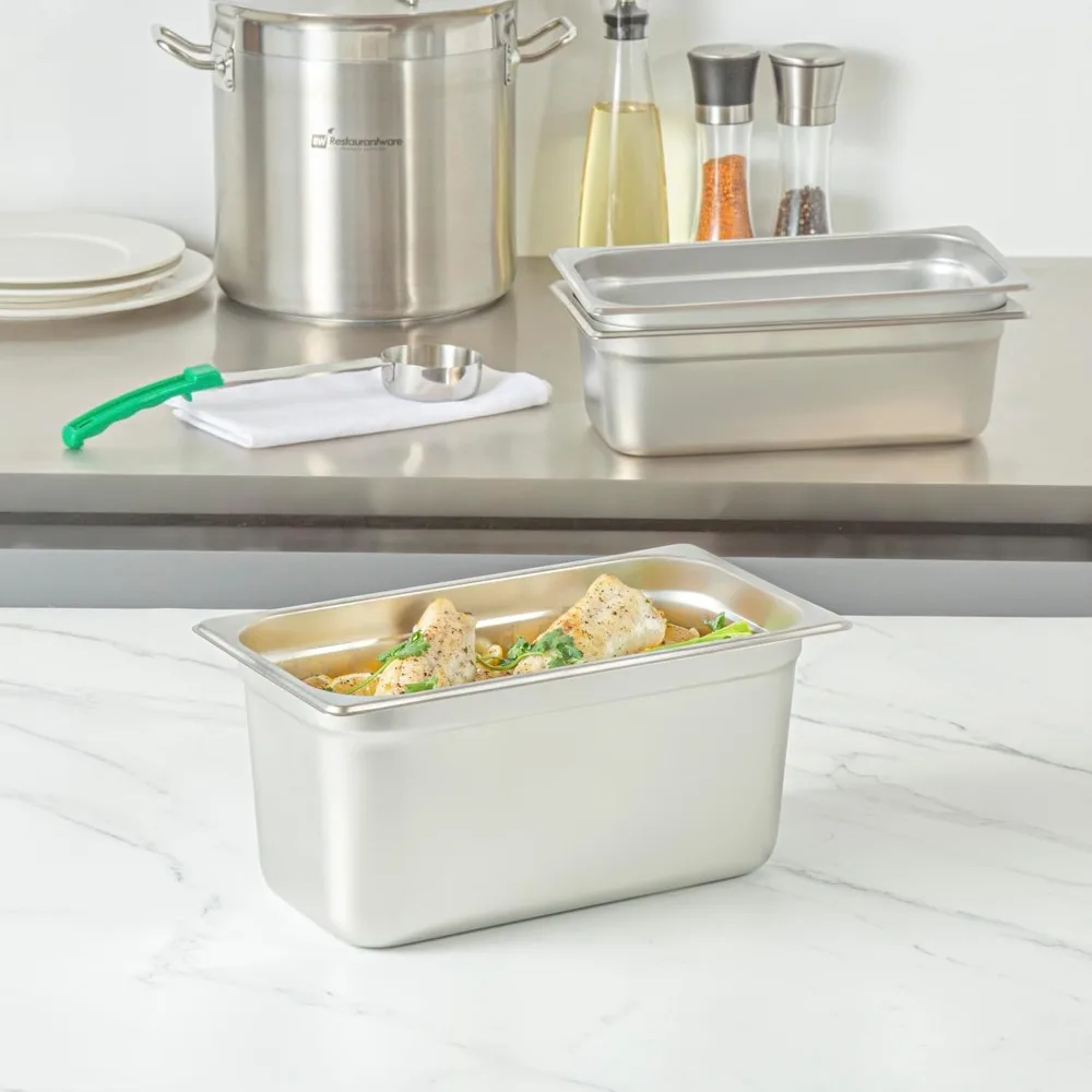 

Stainless Steel Canteen Food Basin Rust-proof Thickened Food Storage Box with Cover Rectangular Food Preparation Box Commercial