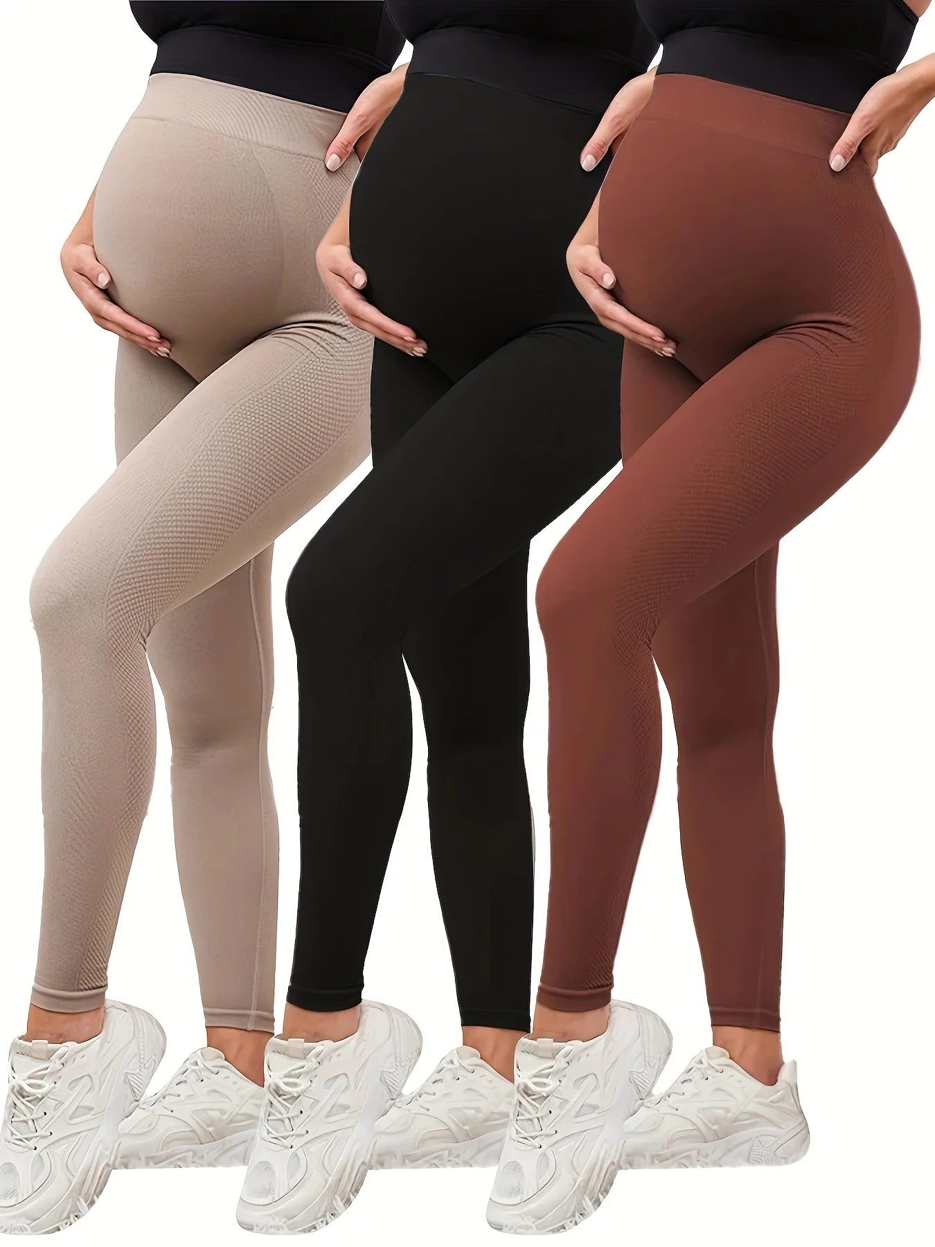 3pcs Pregnant Women's Yoga Pants Sports Leggings Long Pants