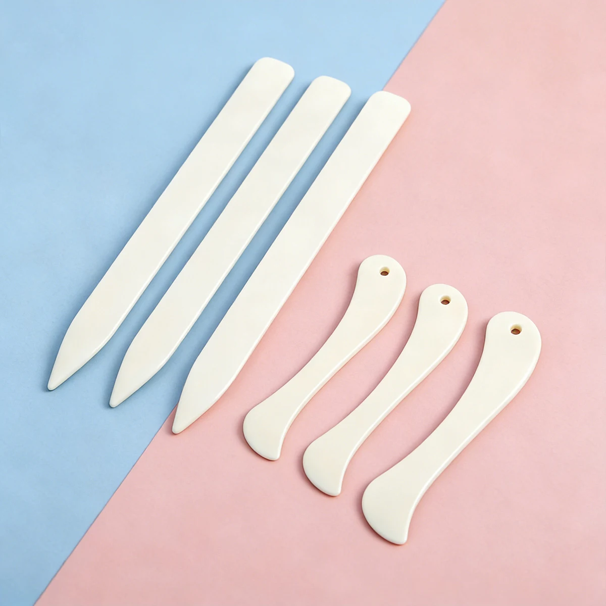 6Pcs Bone Folders Crease Makers Tool Plastic Bone Folder Paper Creaser Fold Bookbinding Tool for DIY Making Paper Crafts image 3