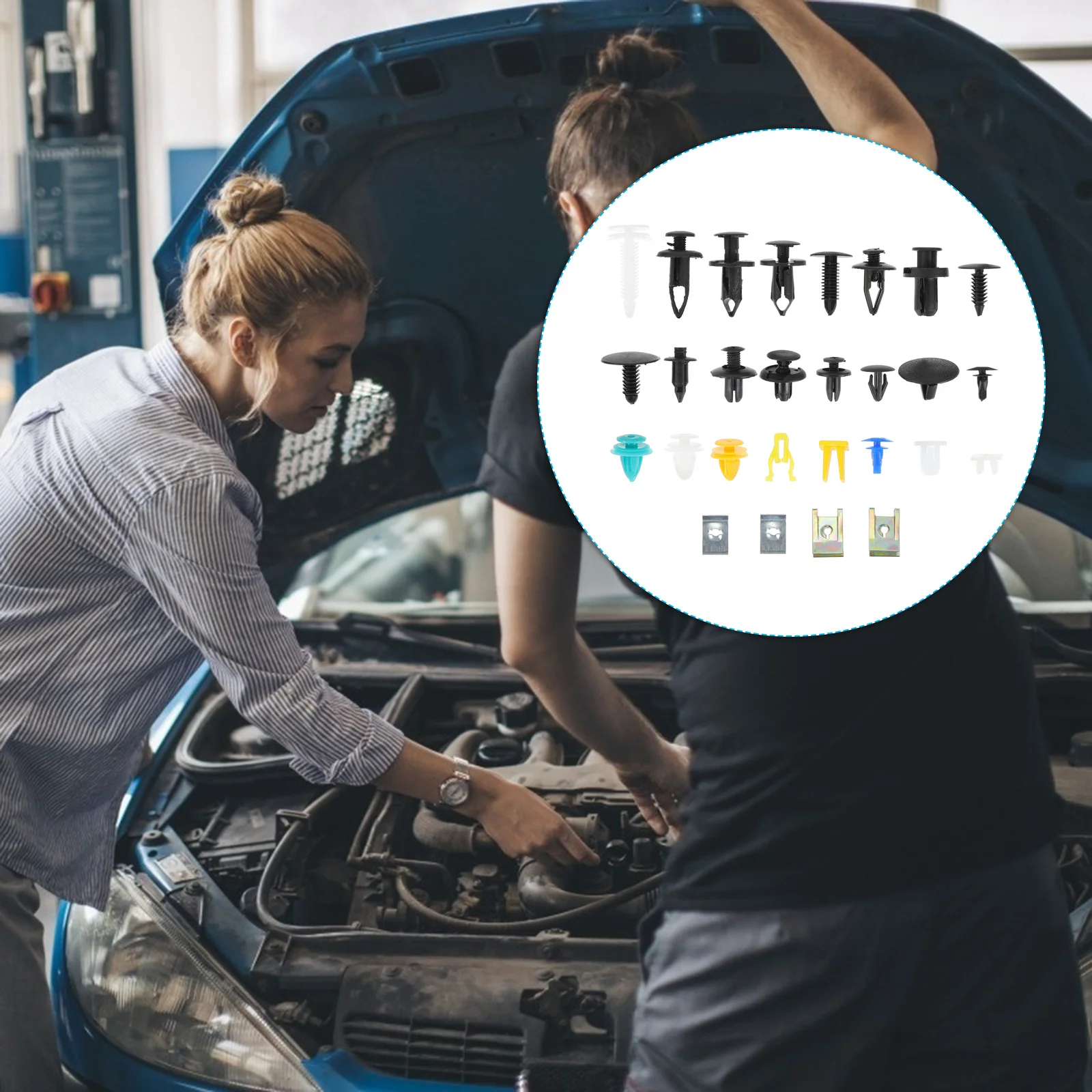 

200Pcs Car Push Type Retainer Clips High Quality Trim Fasteners Push Rivet for Bumper Door Side Skirt Radiator Shield Car