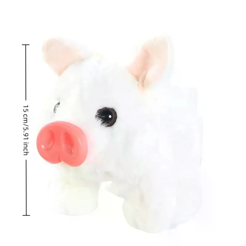 Giocattolo di maiale di peluche da passeggio elettrico con suono realistico di Oink e movimento oscillante, regalo di peluche interattivo per bambini