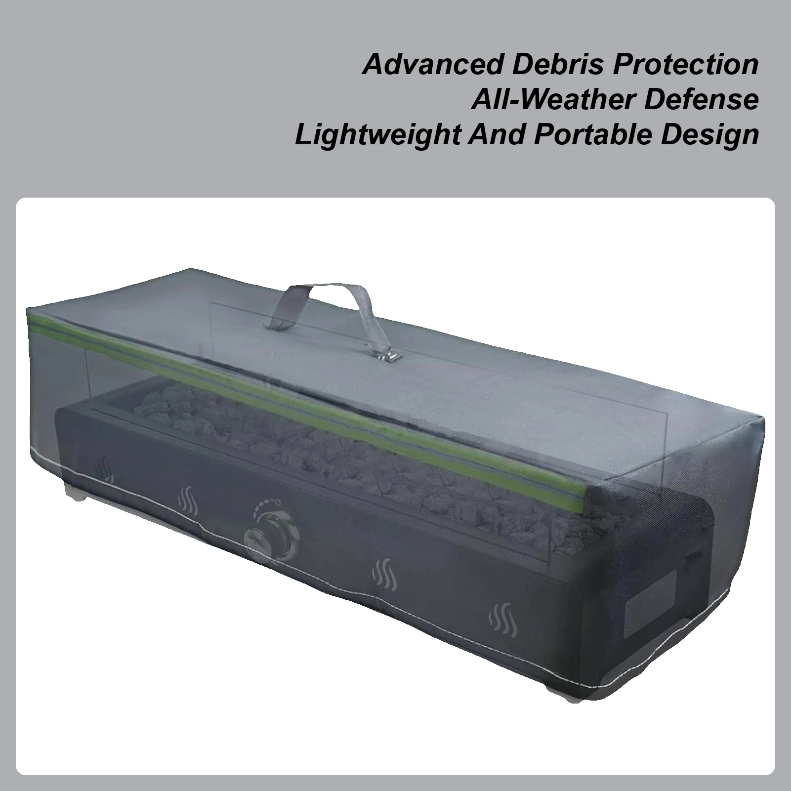 

Cover For Fire Pit Waterproof Rectangle Deck Box Protector For Garden Backyard Farm Pathway Driveway Patio Lawn Courtyards