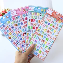 4 pcs Cartoon Animal English Letters Puffy 3D Stickers adesivo fai da te Scrapbooking cancelleria carina forniture per ufficio scolastico