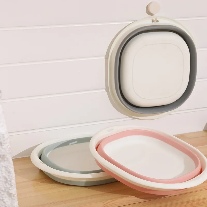 Plastic Folding Basins Bathroom Portable Washtub Travel Camping Washing Up Bowl Multi-function Fordable Basin Baby Foot Basin