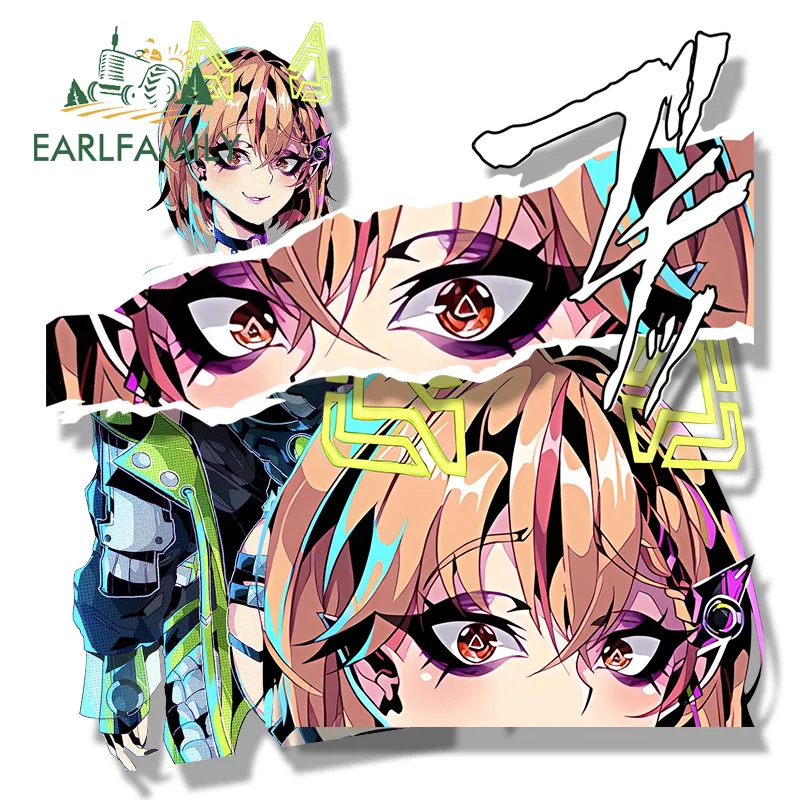 EARLFAMILY Bunny Annjelife Fanart Car Sticker Hot Cartoon Sketch Waifu Decal Chibi Big Head Peek Girl Graffiti Anime Stickers