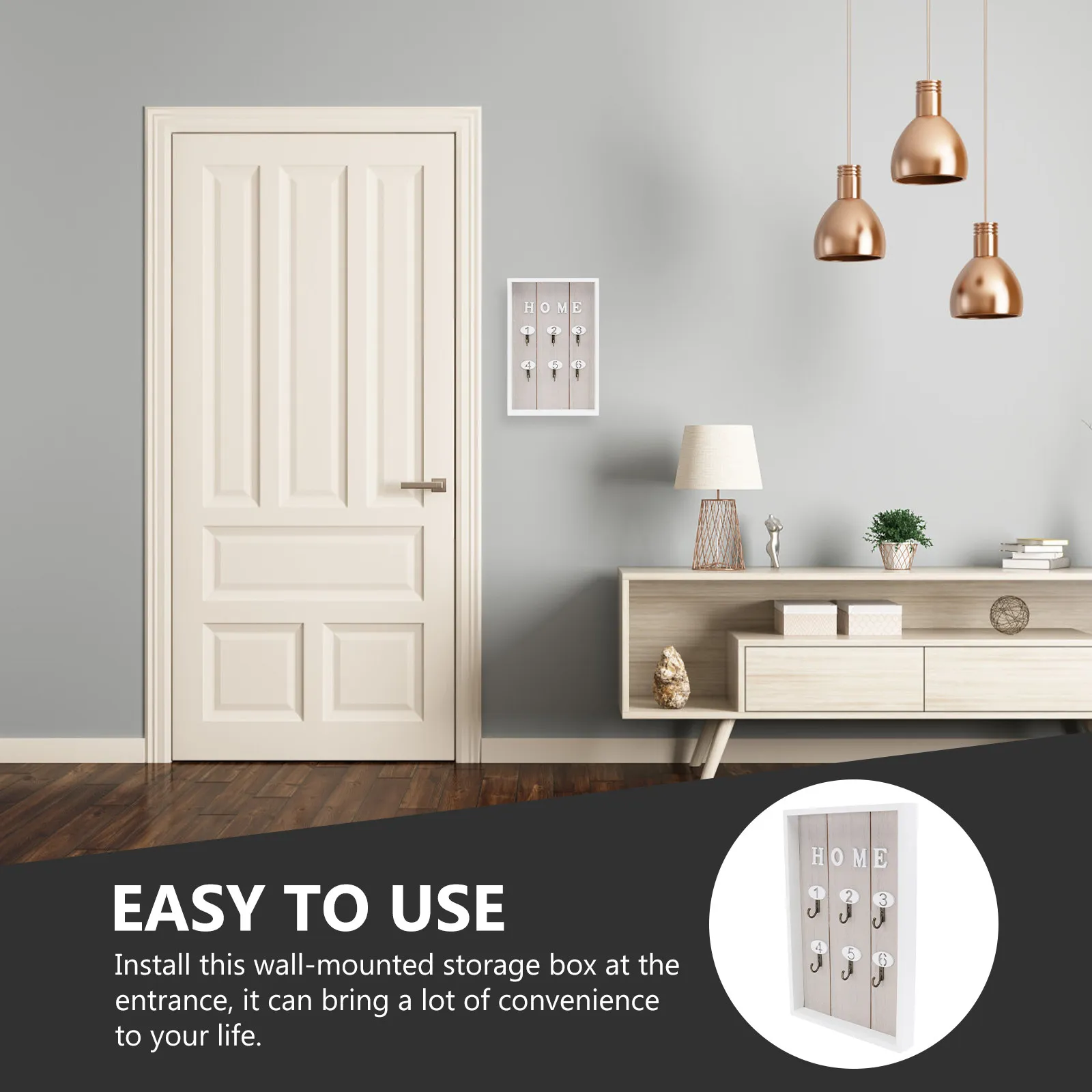 1Pcs Wall Key Box Decor Modern Nordic Style Heavy-Duty Hanging Key Case for Home Office Restaurant Entryway Wall Storage