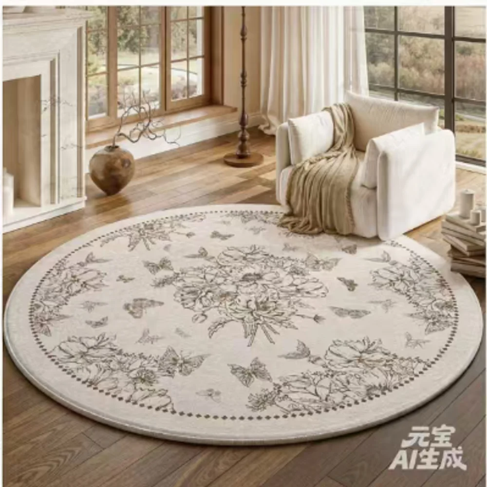 VIKAMA Imitation Cashmere Living Room Carpet, Retro, Luxurious, Simple, Soft, Cool, Bedroom Bedside Rug, Home Decoration