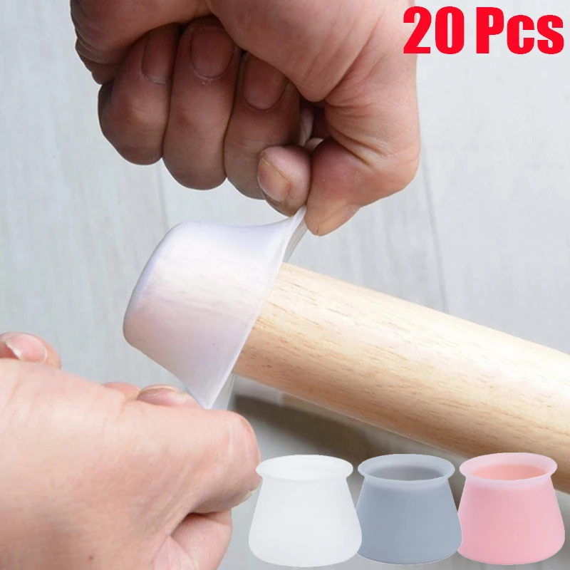 Cubierta protectora de PVC para patas de muebles, Protector de suelo para patas de silla, almohadilla antideslizante para patas de mesa, 20 piezas