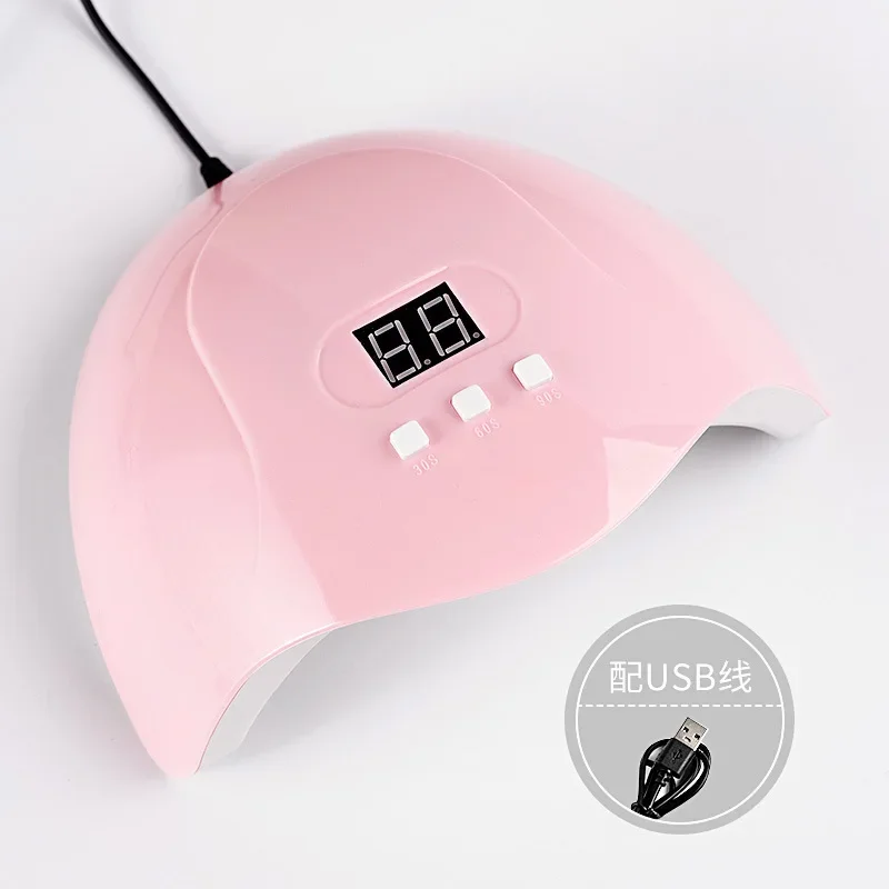 

Розовая 54 Вт 18 светодиодов, УФ-лампа для сушки ногтей, USB-светильник, машина для фототерапии, бытовой инструмент для отверждения геля для ногтей