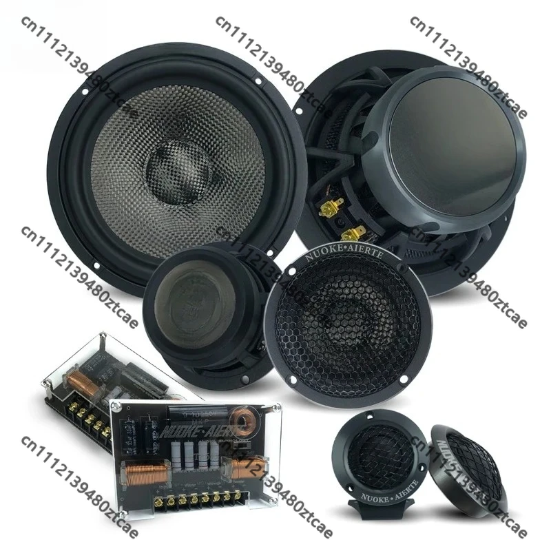 6.5 Inch 3 Way Component Coaxial Car Speaker Set, High Sound Quality Vehicle Audio System Full Range Car Stereo Speakers