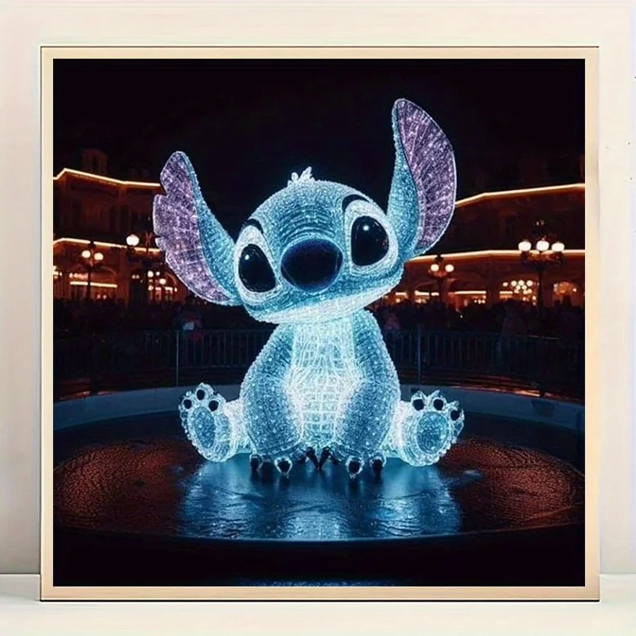 Kit de peinture diamant 5D à faire soi-même, dessin animé, point lumineux, pierre précieuse synthétique acrylique ronde, ensemble d'artisanat sur toile, œuvre d'art diamant, H