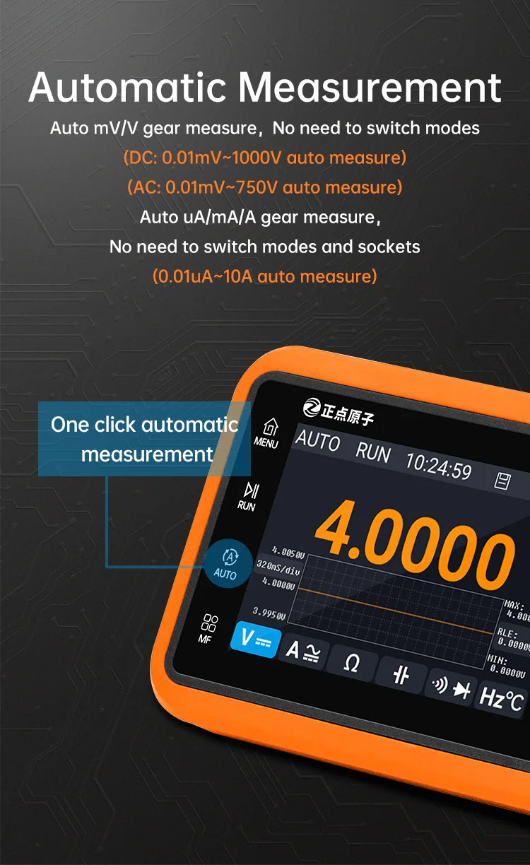 ALIENTEK DM40 Digitales Multimeter Oszilloskop Signalgenerator 3-in-1 50M Abtastrate Spannungs-Dioden-Handmessgerät für Kfz-Werkzeuge – Detail 4