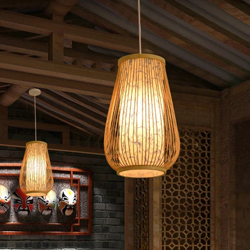 

Simple Design Chandelier Pendant Lights Lustre Bedroom Bamboo Ceiling Pendant Light Home Decoration Indoor Lighting Lustres LLPL