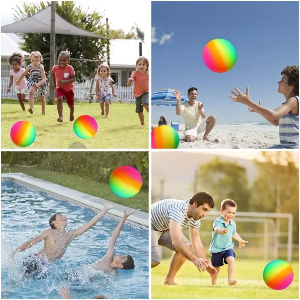Décorations de fête piscine grand arc-en-ciel 9 pouces gonflable Dodgeball ballon de plage Kickball