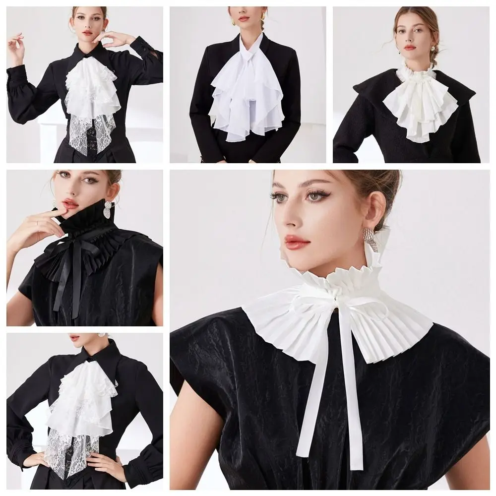 

Съемный кружевной воротник в средневековом стиле, элегантный воротник эпохи Возрождения, викторианский костюм, оперный елизаветинский воротник, оперное выступление