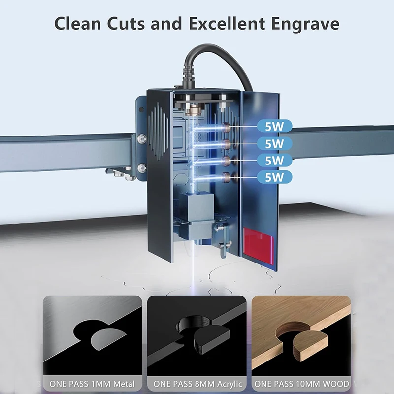 Ortur 10W 레이저 조각 기계 H10 목재 가죽 프로젝트를 위한 고정밀 데스크탑 CNC 커터