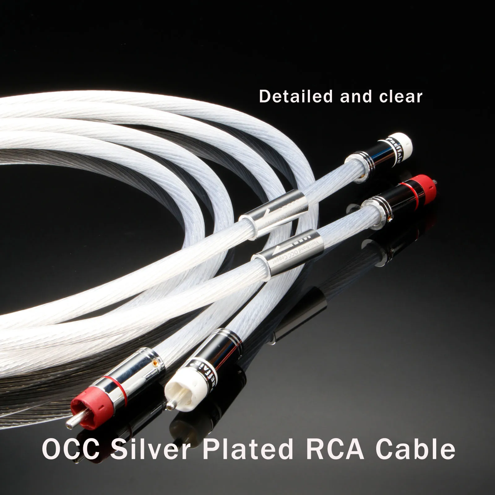 Pair RCA Cable 7N OCC Signal Silver Plated Cable Home Audio Fever RCA Wire 2RCA TO 2RCA Extension Cable For CD and Amplifier