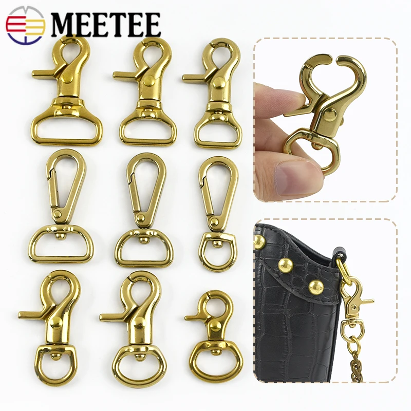 2/5/10Pcs 10-25mm Brass Metal Buckle For Bag Swivel Lobster Clasp Trigger Snap Buckles Webbing Connect Hook DIY Accessories