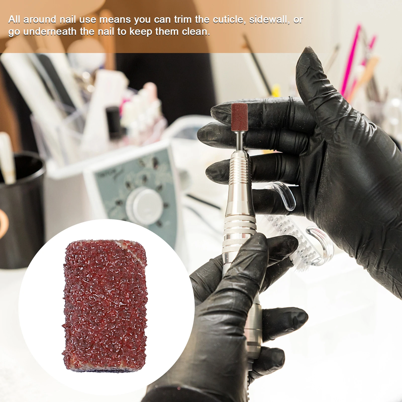 

300pcs Sanding Bands For Nail Drill Sanding Ring Grinding Head Polisher Manicure Pedicure Tools Corundum 80# 120# 180#
