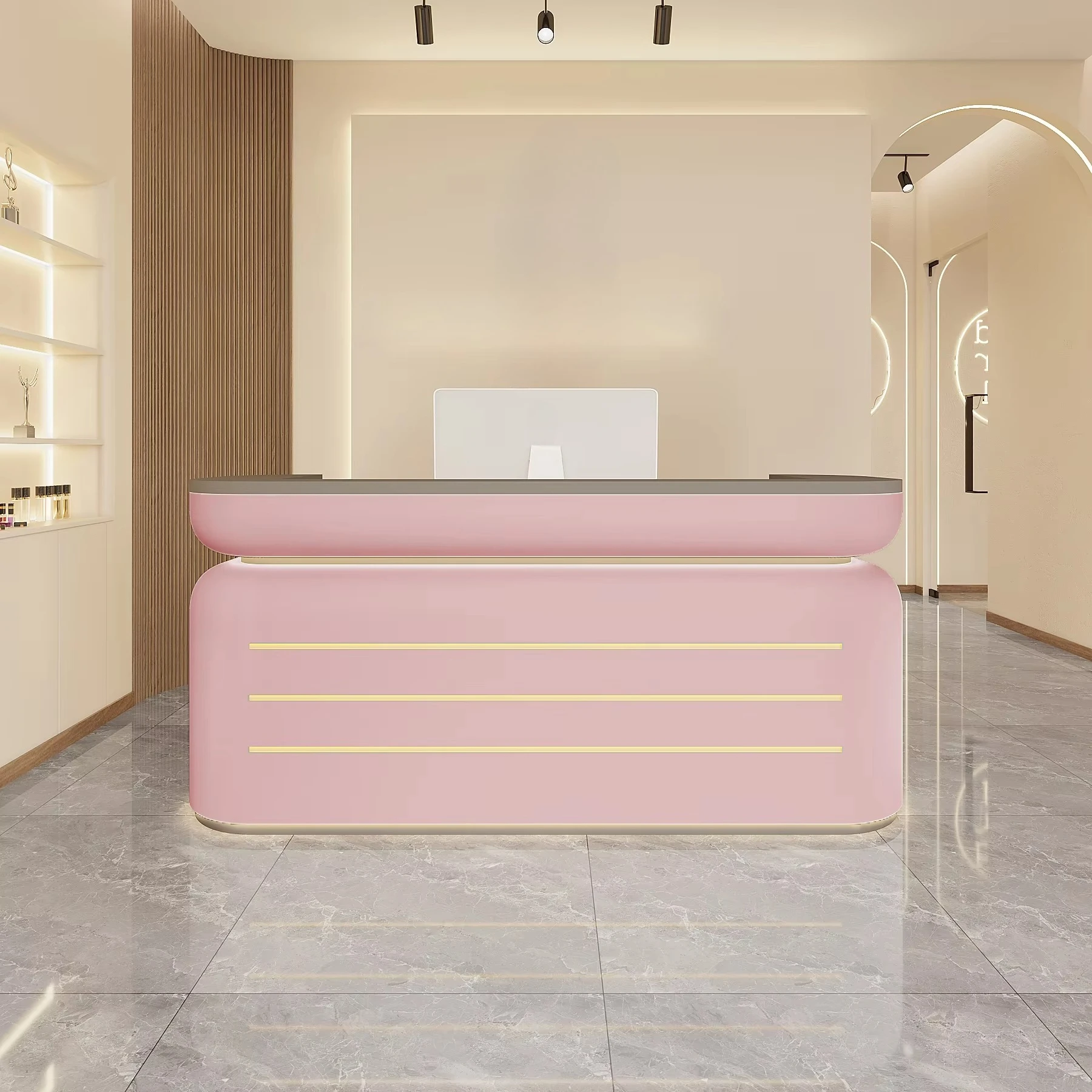 &c Elegant Front Desk Reception Desk Office Salon SPA Hotel White Front Desk Reception