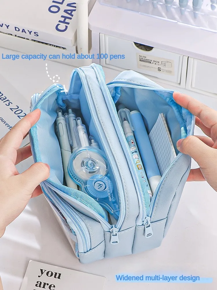 Exquisite Transparent Pencil Case Student Large Capacity Multifunctional Convenient Stationery Storage Bag