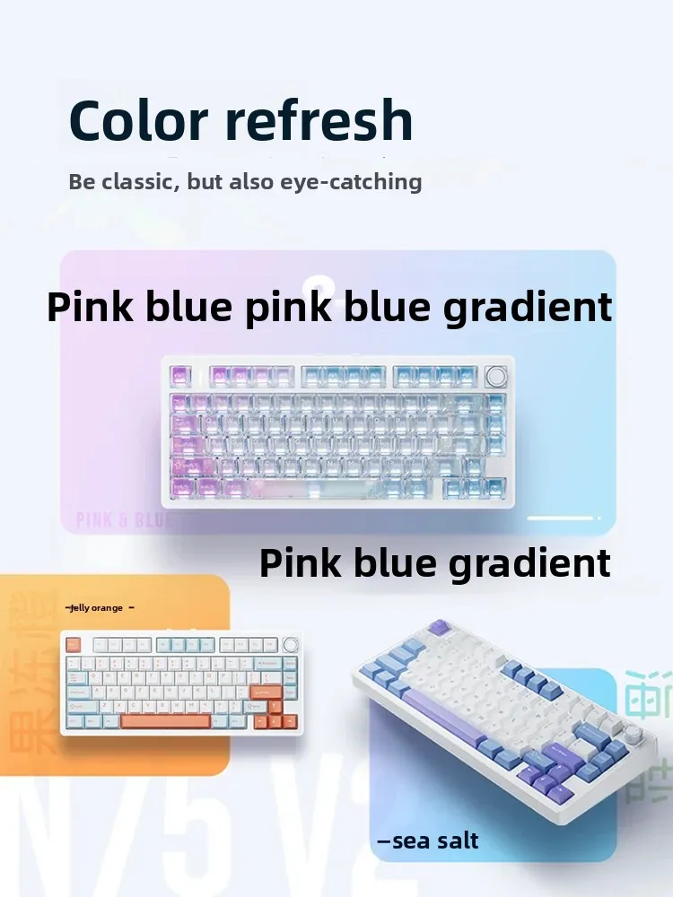 Tri-Mode Wireless VGN N75 V2 Mechanical Keyboard Hot Swap RGB Light Ergonomics Gaming Custom PC E-Sports GiftAccessory Gift