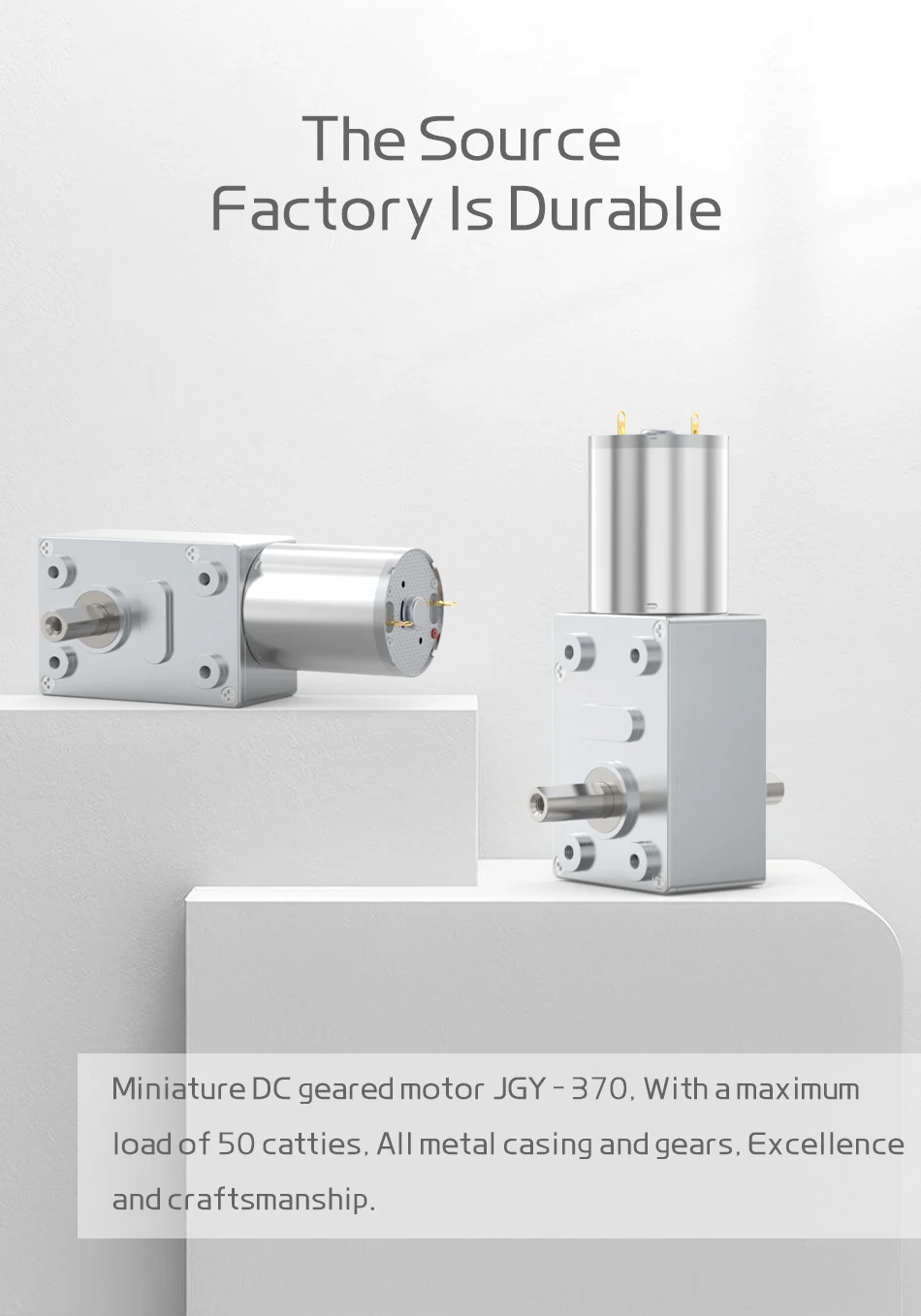 Doppelwellen-Turbo-Schneckengetriebemotor mit Hohem Drehmoment JGY-370 6V 12V 24V DC Elektromotor mit Umkehrfunktion und Selbstverriegelung, Doppelausgangswelle – Detail 7