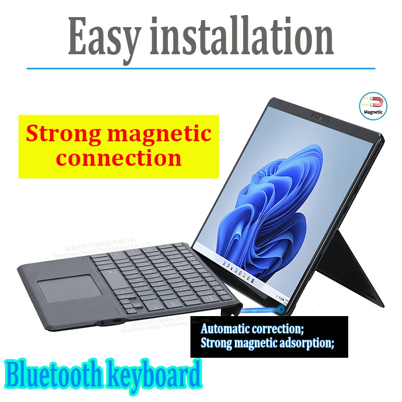 Tablet accessories magnetic wireless with touchpad Bluetooth keyboard for Microsoft Surface Go and Microsoft Surface Pro