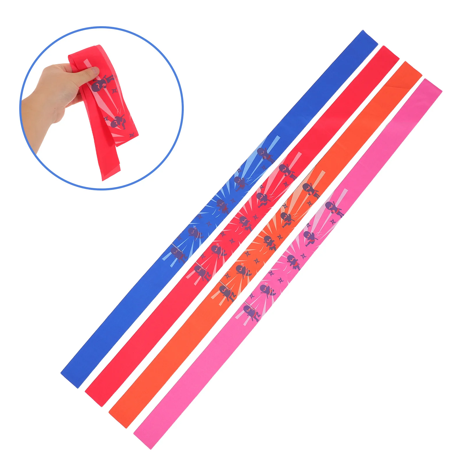 

4Pcs Kids Karate Headbands Ninja Party Bright Japanese Hair Bands Training Accessories Birthday Use Ninja Headbands for Kids