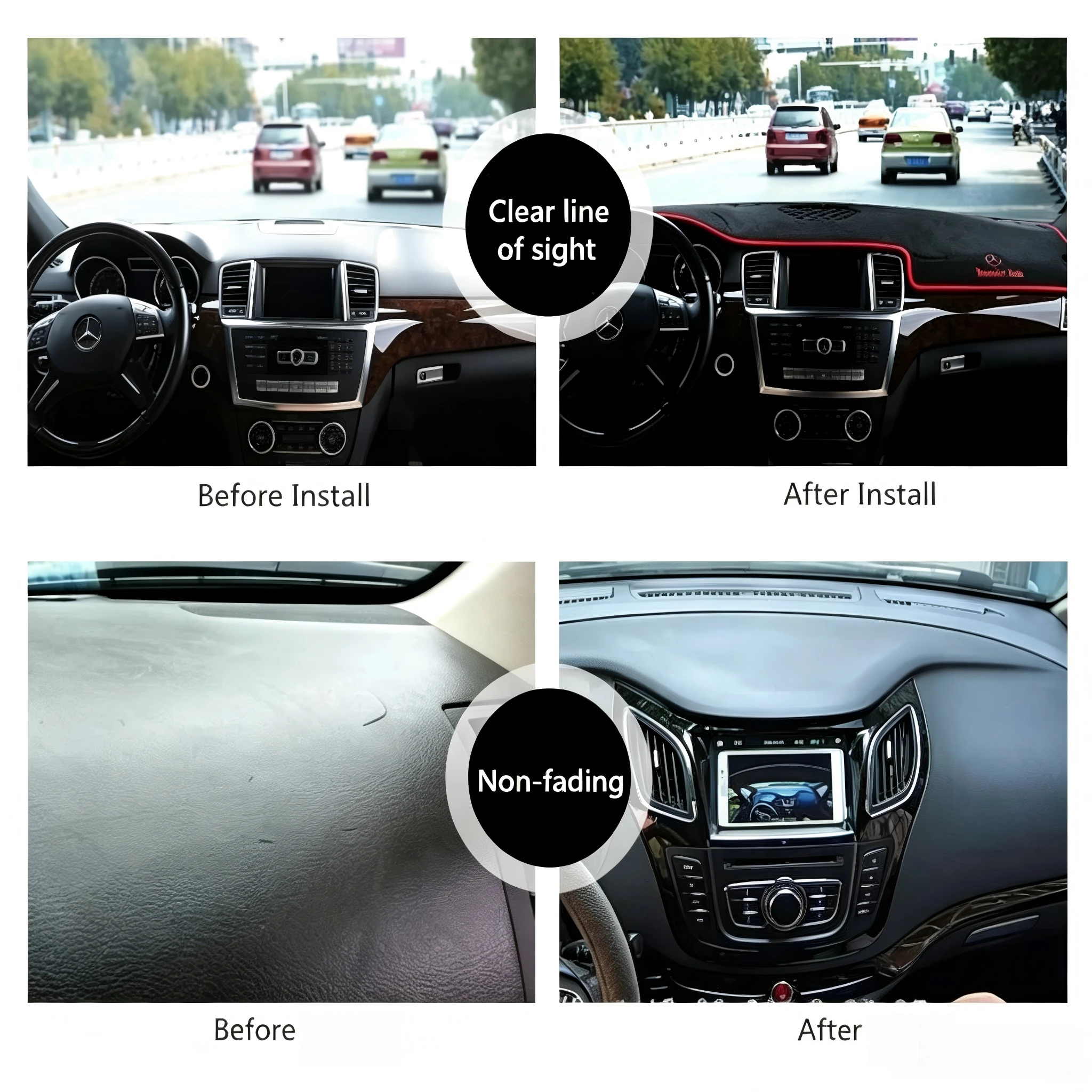 Flannel Car Dashboard Cover For VW Golf 6 2008-2013 Dash Mat Board Pad Carpet Dashmat Anti-UV Mats Auto Interior Accessories view 6