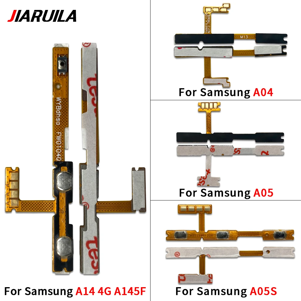 50Pcs，Power On Off Volume Side Button Key Flex Cable Replacement Parts For Samsung A04 A04E A04S A05 A05S A14 4G A15 5G