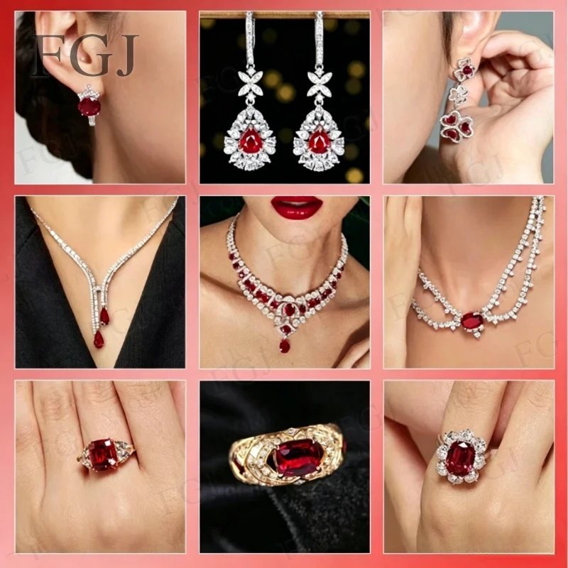 Custom Jewelry Set 925 Sterling Silver Gold Plated Ring Necklace Bracelet Engraved Moissanite Lab Diamond Custom Size Available view 3