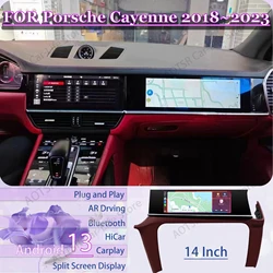 For Porsche Cayenne 2018~2023 Car Copilot Android Screen Auto Headunit Monitor Carplay Passenger Seat Entertainment New Upgrade