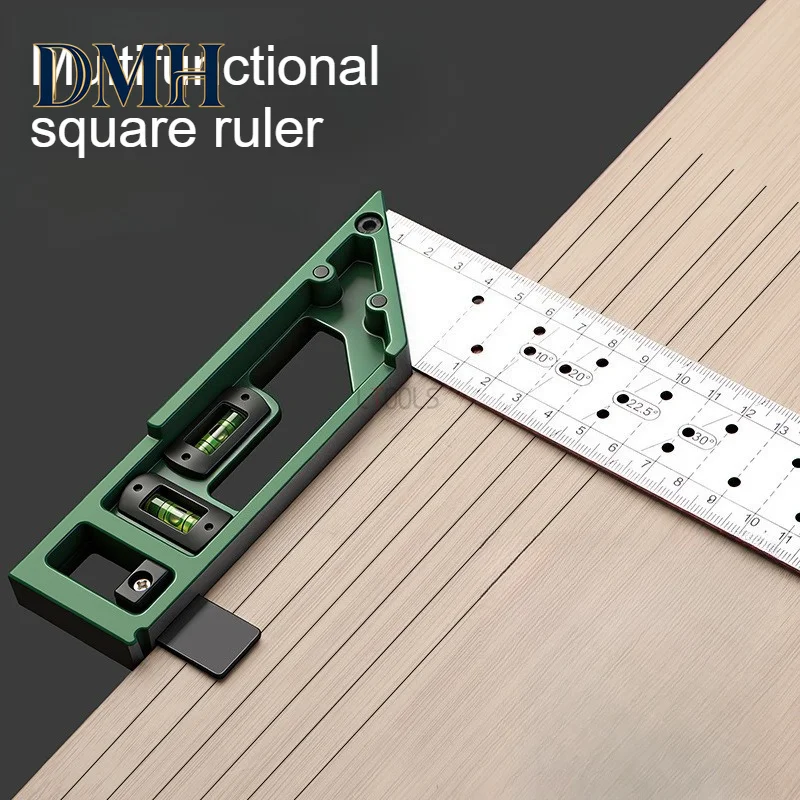 DMH-Angle Ruler Drawing Tool High-Precision Quick-Positioning L-Shaped Right Angle Ruler Stainless Steel Multi-Angle Measuring R