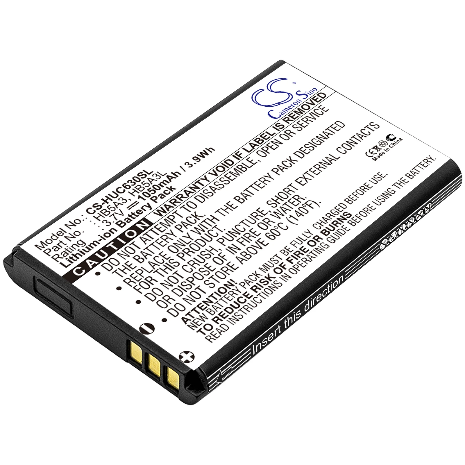 

CS-HUC630SL 1050mAh Battery HB5A3, HB5A3L for Huawei C6300, G5000