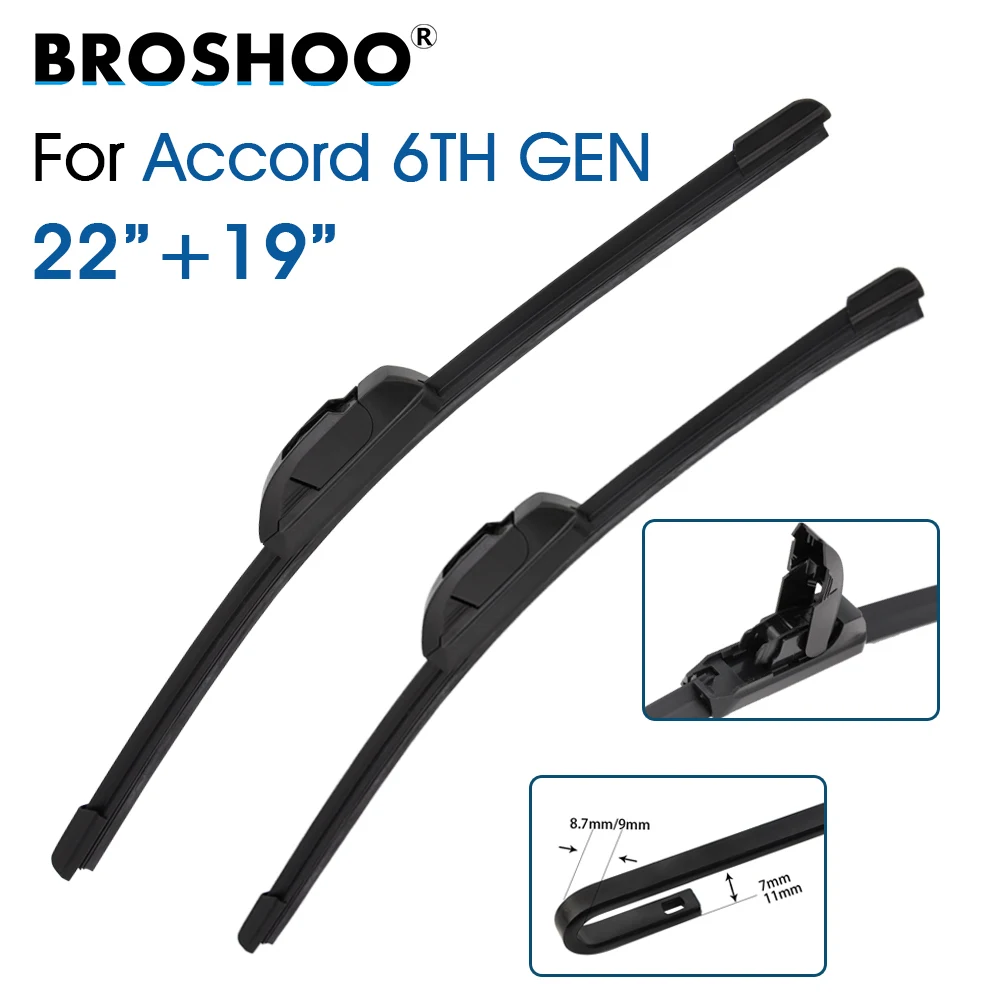 

Car Wiper Blade Front Window Windscreen Windshield Wiper Blades 22"+19" For Honda Accord 6TH GEN 1998-2002 Auto Accessories