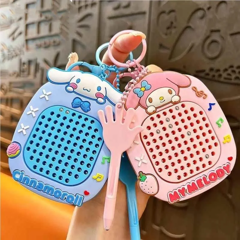 

Miniso unzipped magnetic steel ball drawing board key buckle bead maze double-sided playable school bag pendant children's gift