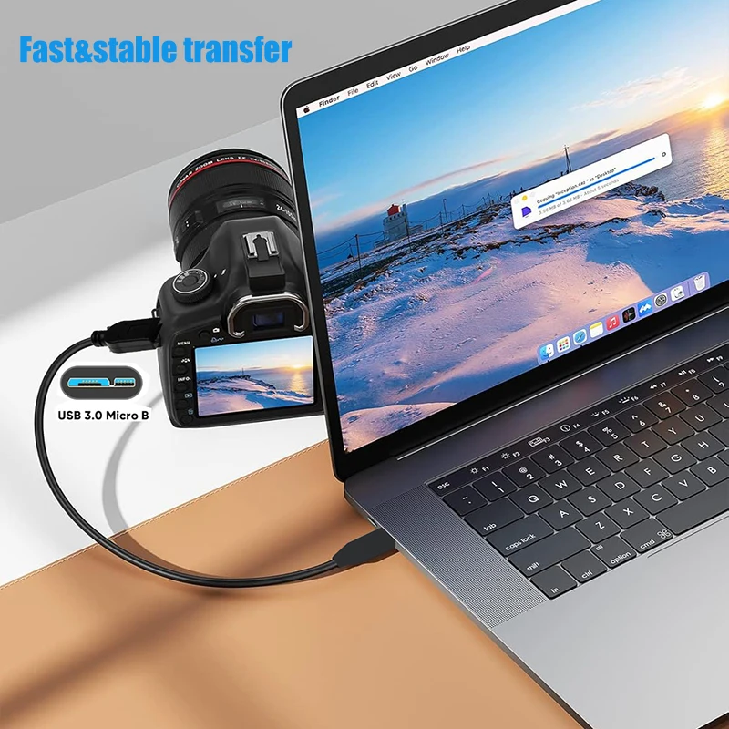 USB C to Micro B 3.0 cable Short 5Gbps USB 3.1 USB-C to USB 3.0-Micro B data Sync cord for Hard Drive Disk HDD SSD cable WD