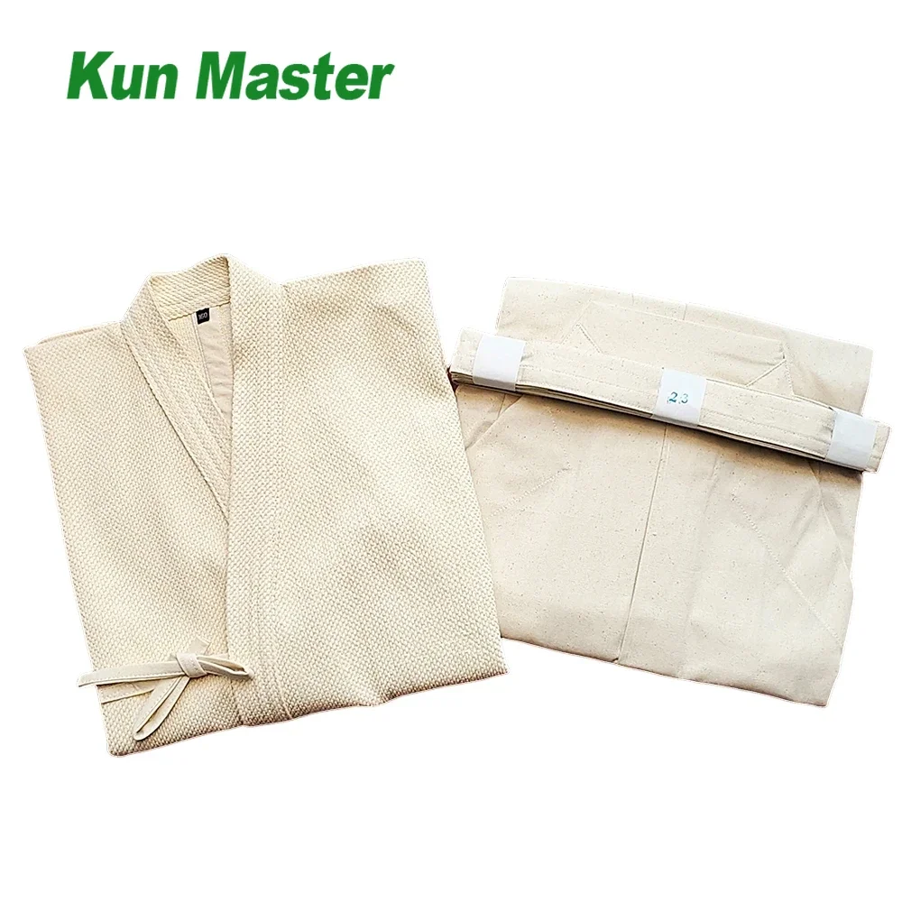 

Неотбеленный хлопок, кендо Кендоги и хакама, японский кендо Ладо Айкидо Хапкидо, униформа для боевых искусств, хлопковый натуральный цвет