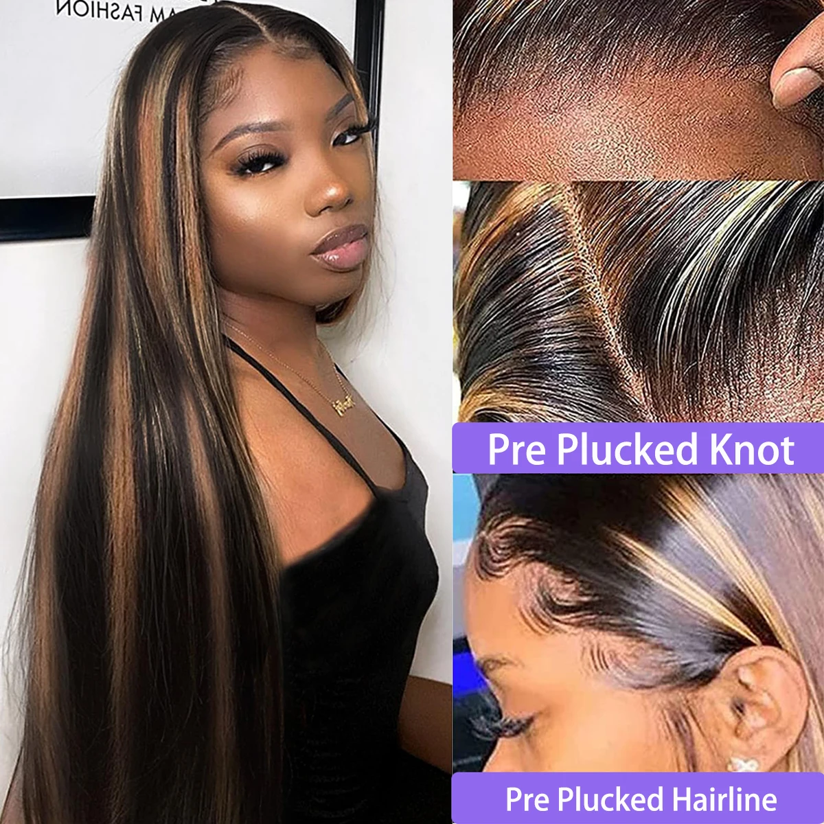 1B/30 highlight Wig Human Hair 13x4 Bone Straight Lace Front Wig Human Hair Ombre Brown Colored Human Hair Wigs Pre Plucked