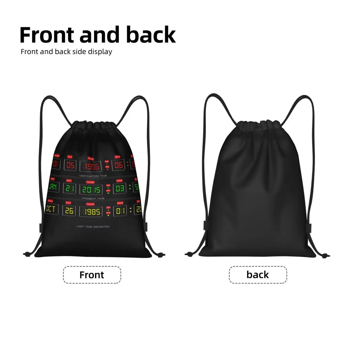 Movies Race Cars Back To The Future Drawstring Bags Women Men Foldable Gym Sports Sackpack Shopping Backpacks