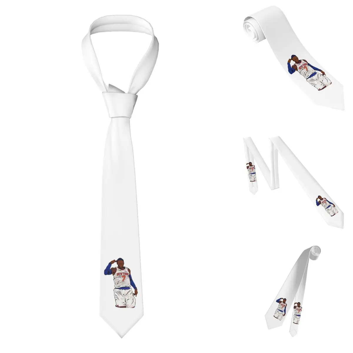 Carmelo Anthony Celebration Sketch Necktie for Men Silk Polyester 8 cm Neck Ties Wedding Business Tie Classic Gravatas