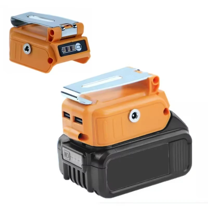 USB Charger Adapter Power Wheels Battery Adapter for Dewal 20V Battery with 2 USB Ports & 12V DC Interface Fast Charging